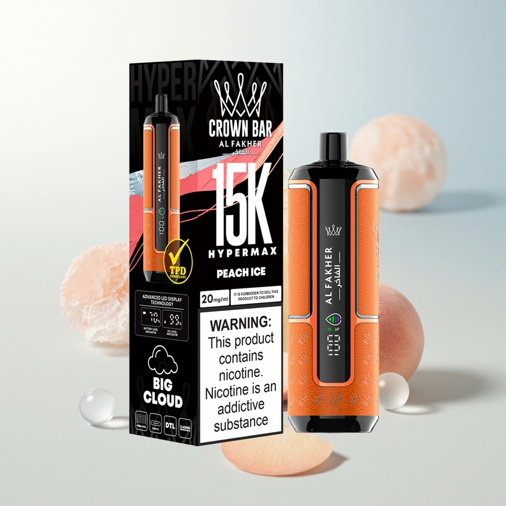 Al Fakher Crown Bar 15K Briško Prijenosno Peach Led