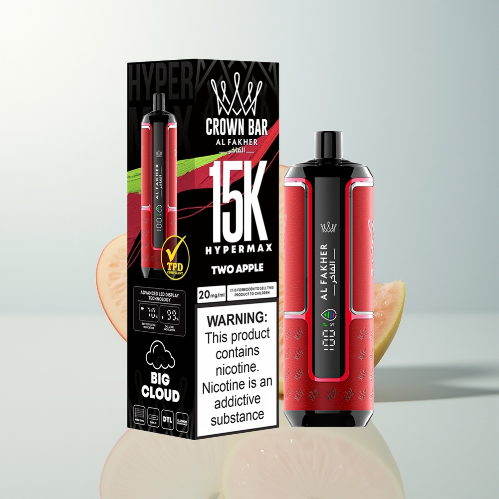 Al Fakher Crown Bar 15K Hypermax Dvopušni Apple Jabuka
