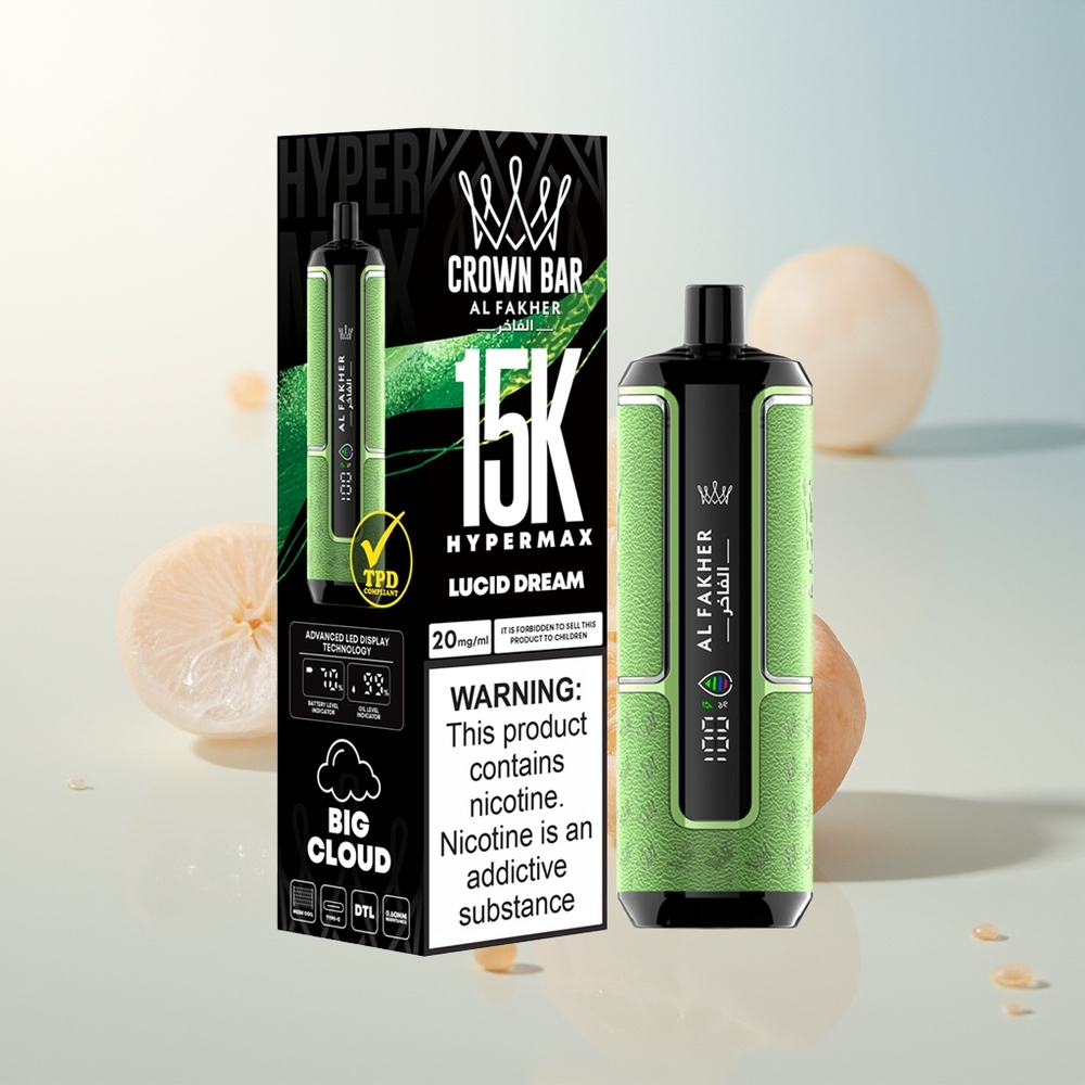 Al Fakher Crown Bar 15K Hypermax Jednokratno Vape Komplet Lučni San 22ml 600mAh