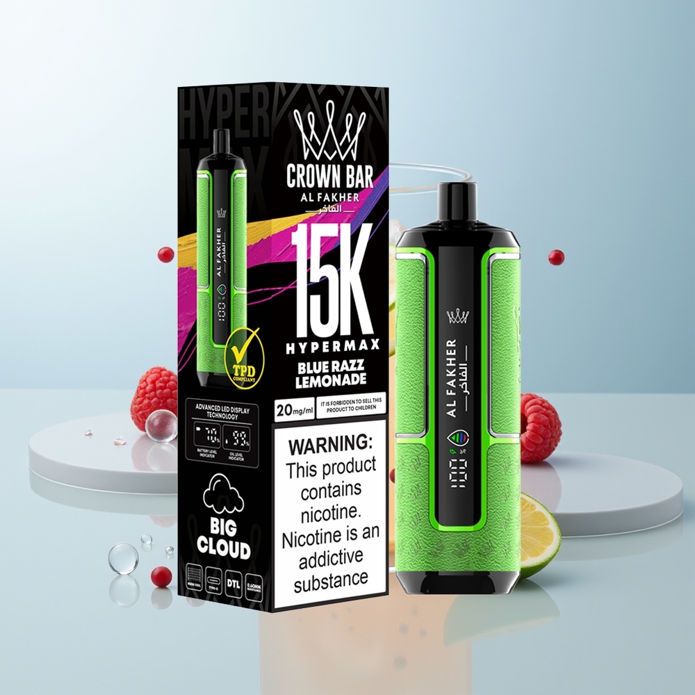 Al Fakher Crown Bar 15K Plavi Malina Limunada Hypermax DTL