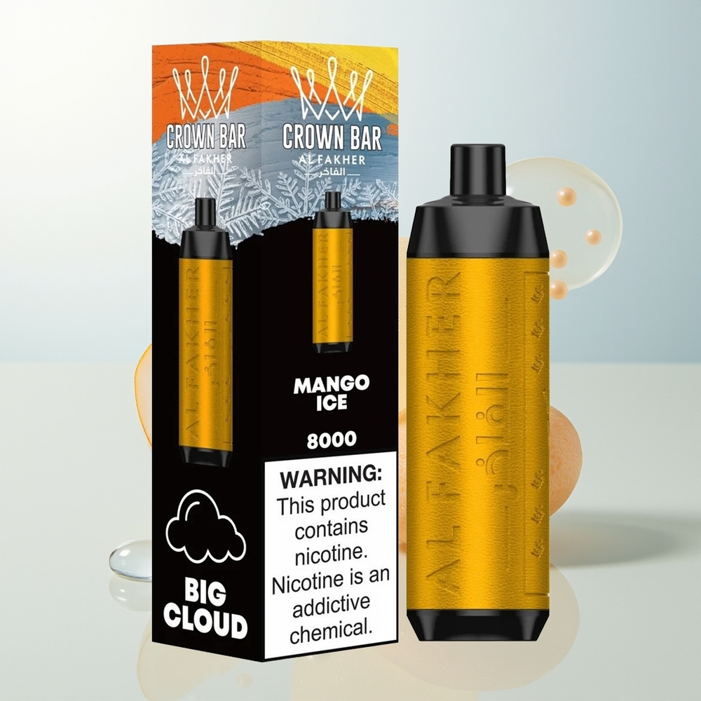 Al Fakher Crown Bar 8000 Crystal Jednokratna Vapa Mango Led s 18ml Tekućine i 5mg Nikotina