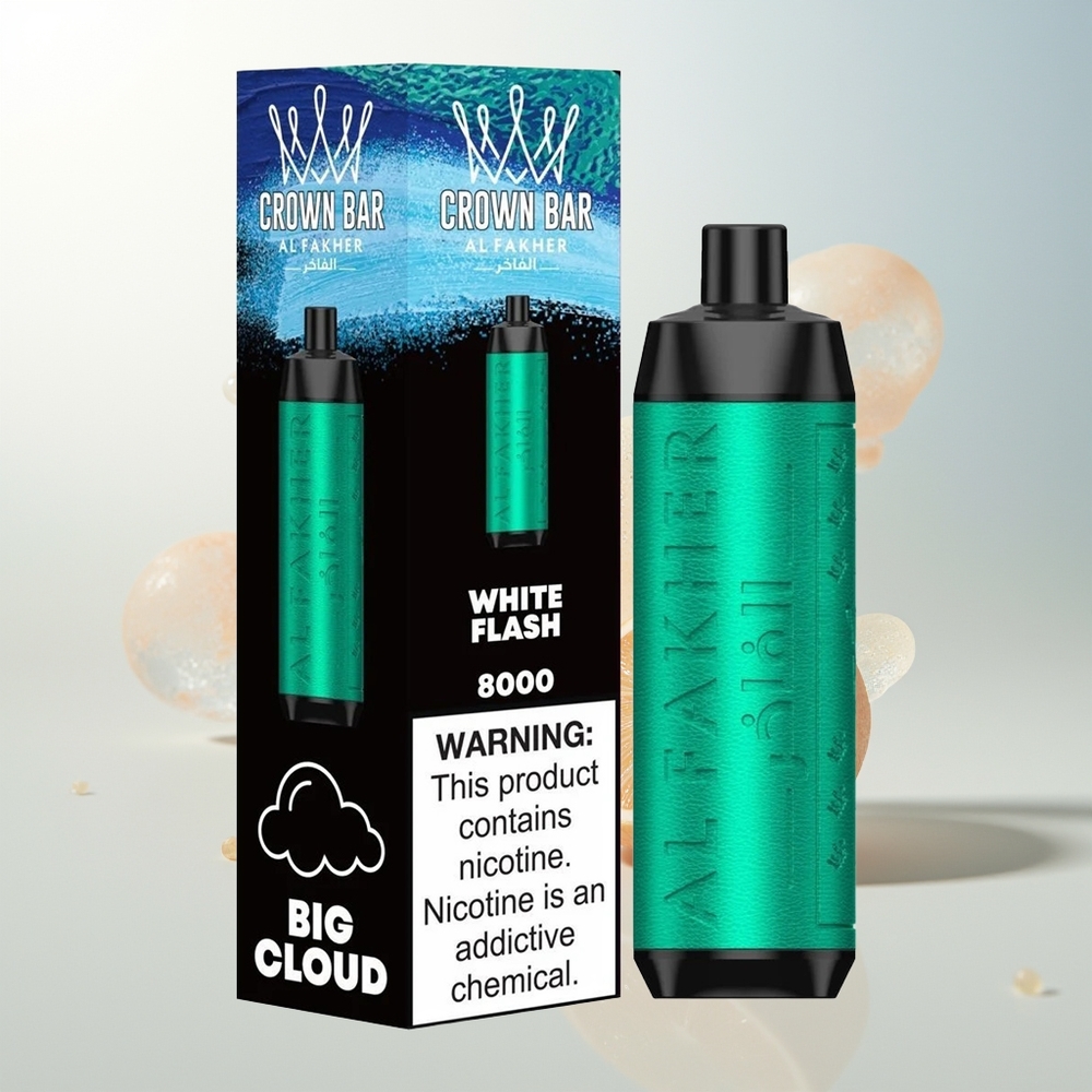 Al Fakher Crown Bar 8000 Crystal Jednokratna Vape Bijela Bljesak 18ml 5mg