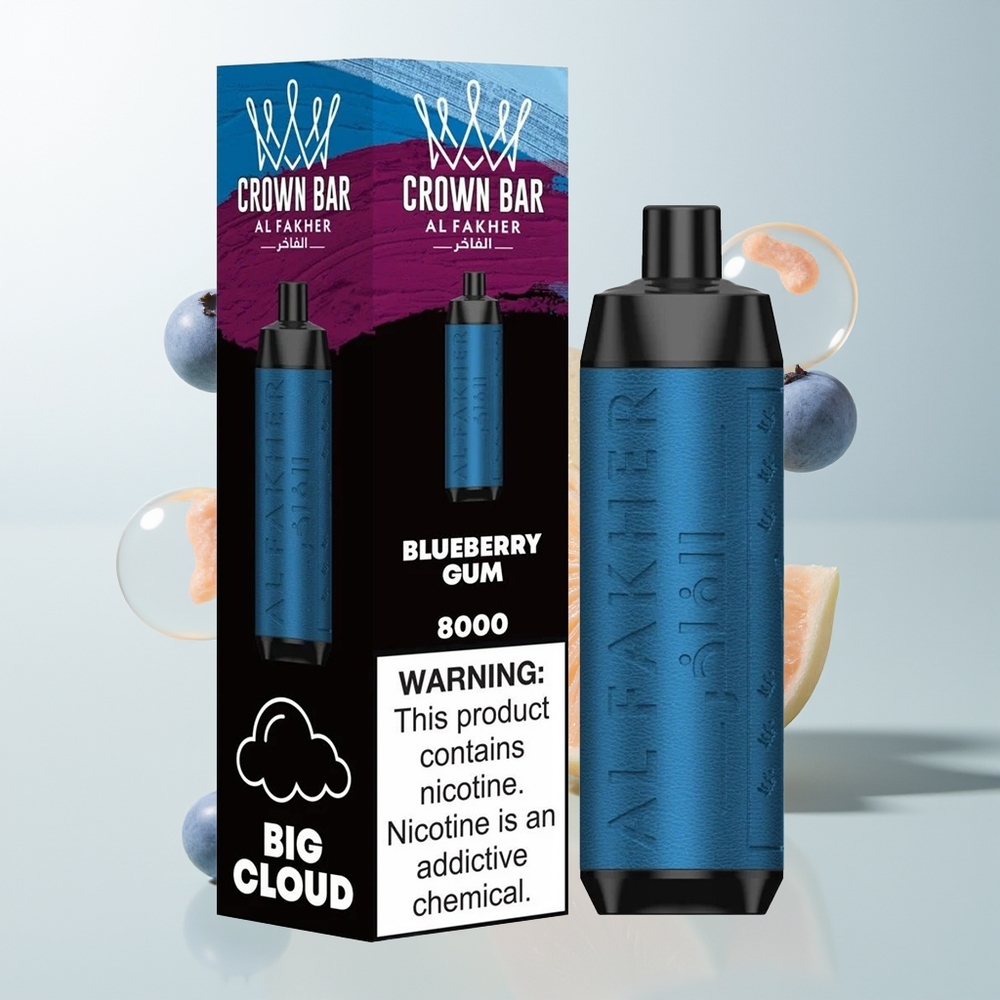 Al Fakher Crown Bar 8000 Crystal Jednokratna Vape Borovica Žvakaća Guma 18ml 8000 Pufova