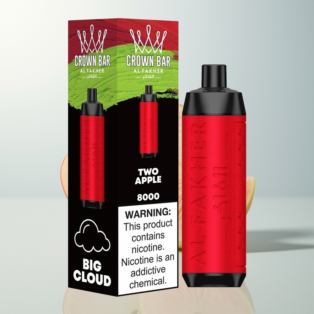 Al Fakher Crown Bar 8000 Crystal Jednokratna Vape Dvije Jabuke 18ml 8000 Puffova