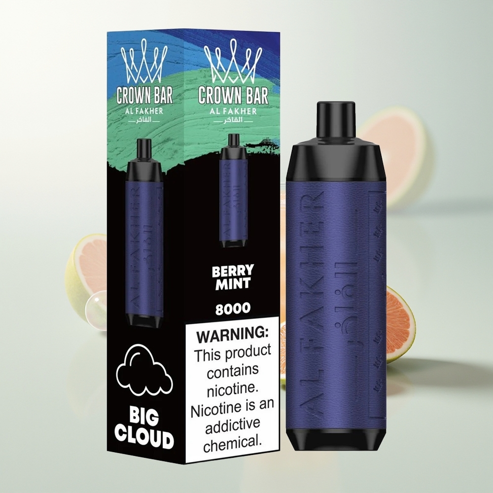 Al Fakher Crown Bar 8000 Crystal Jednokratna Vape Jagoda Metvica 18ml 8000 Puffova