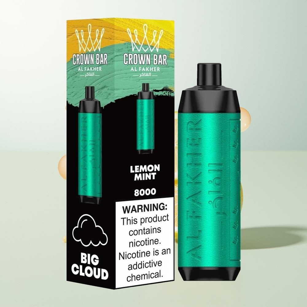 Al Fakher Crown Bar 8000 Crystal Jednokratna Vape Limeta Metvica 18ml 8000 Pufova