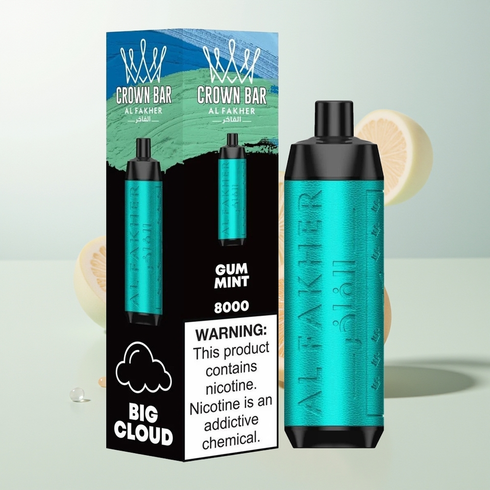 Al Fakher Crown Bar 8000 Kristalni Jednokratni Vape Žvakaća Metvica 18ml 5mg