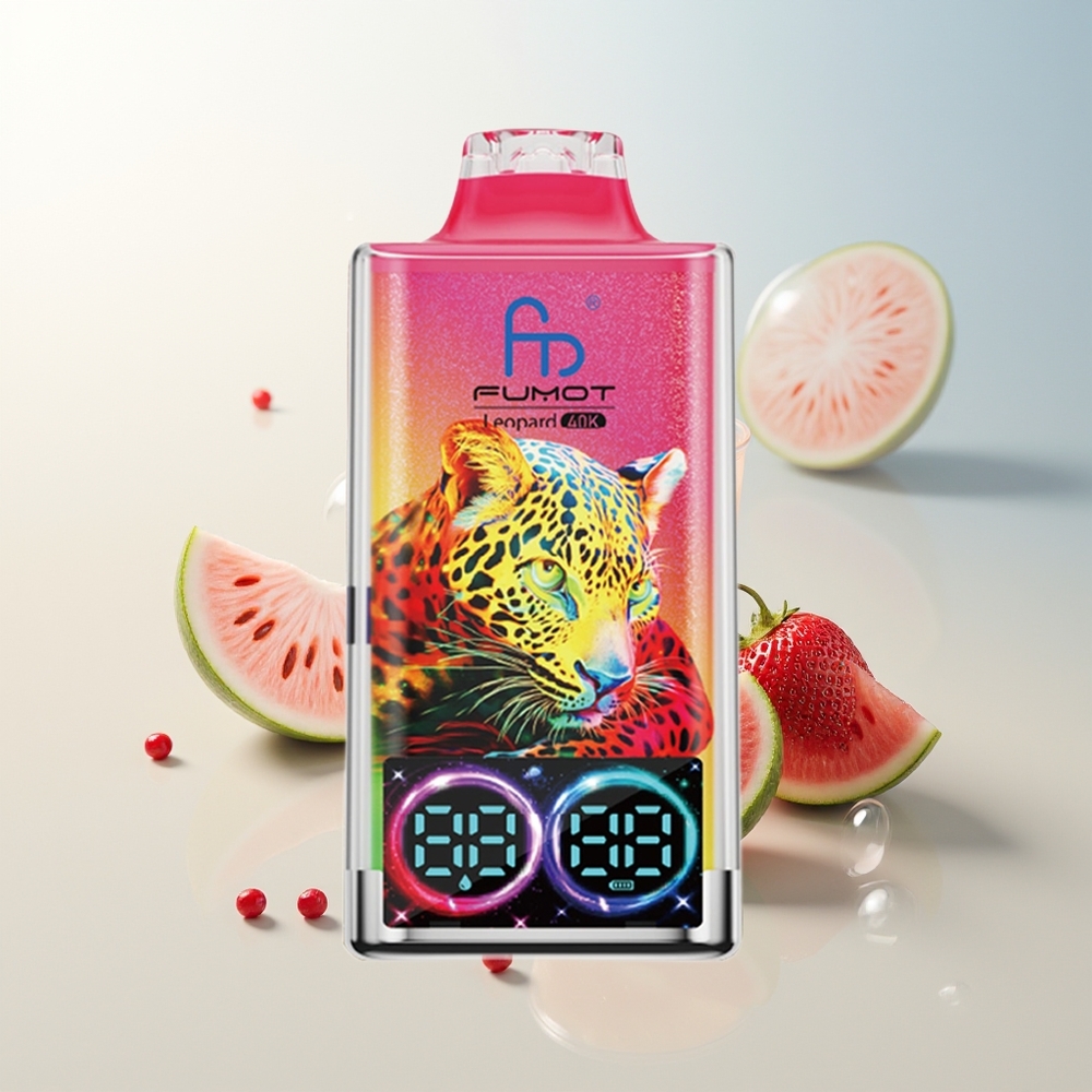 Fumot Leopard 40K Puffs Dual Mesh Jednokratna Vape Jagoda Lubenica Type-C Charging