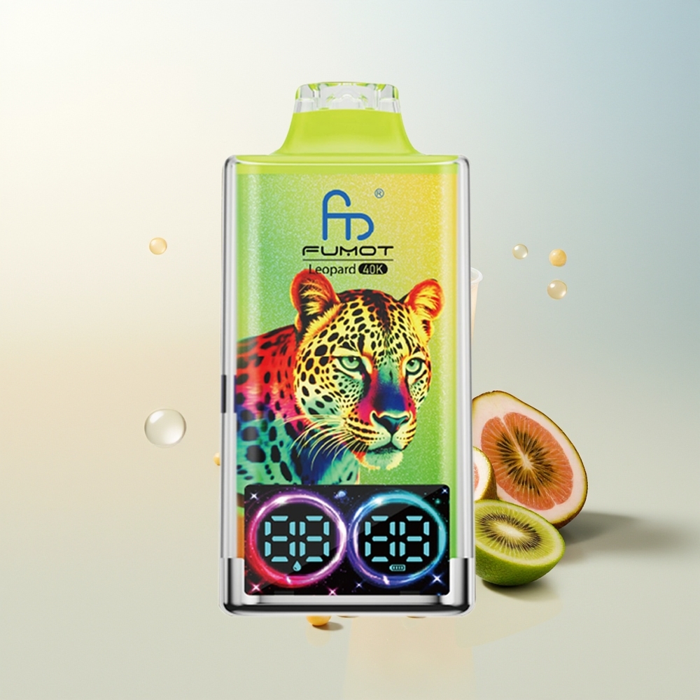 Fumot Leopard 40K Puffs Jednokratna Vape Kiwi Mango Guava Dual Mesh Type-C Charging