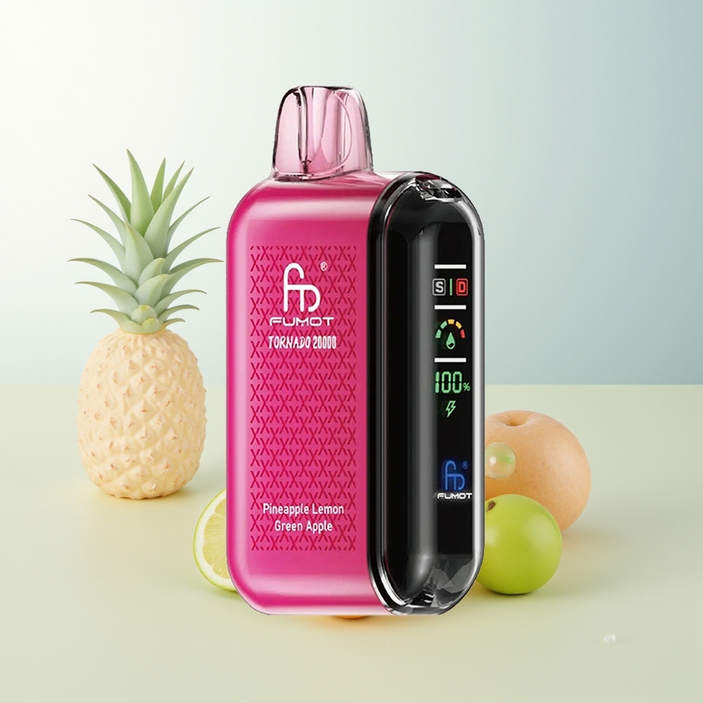 Fumot Tornado 20000 Puffova Ananas Limun Zelena Jabuka Dual Mesh Coil Smart Display