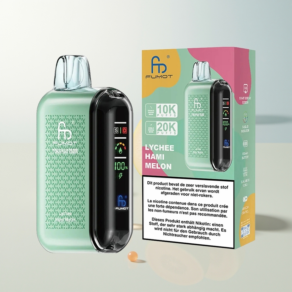 Fumot Tornado 20000 Puffova Dual Mesh Litchi Hami Dinja Smart Display