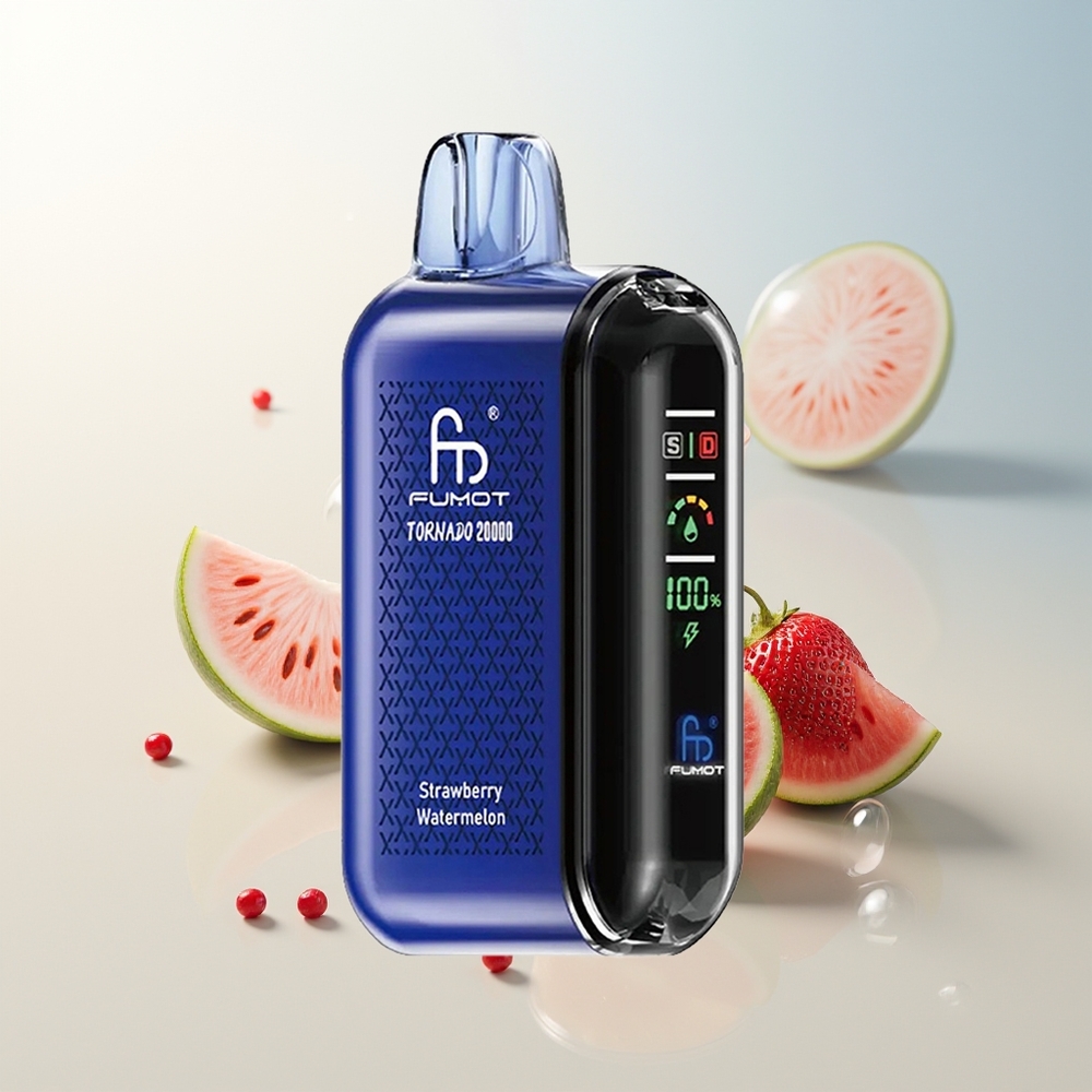 Fumot Tornado 20000 Puffs Jagoda Lubenica Dual Mesh Coil Smart Display