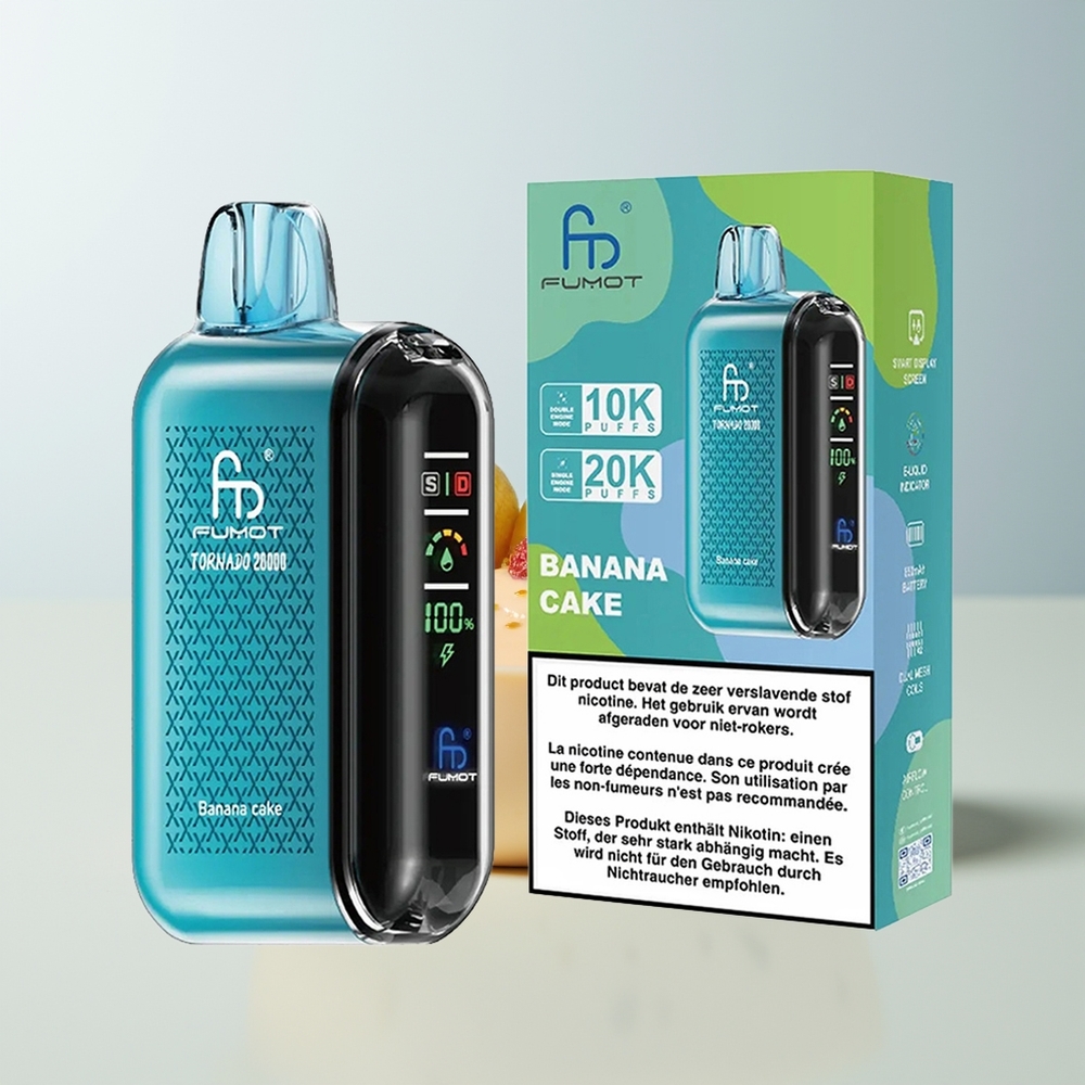 Fumot Tornado 20000 Pufova Bananin Kolač Dual Mesh Smart Display