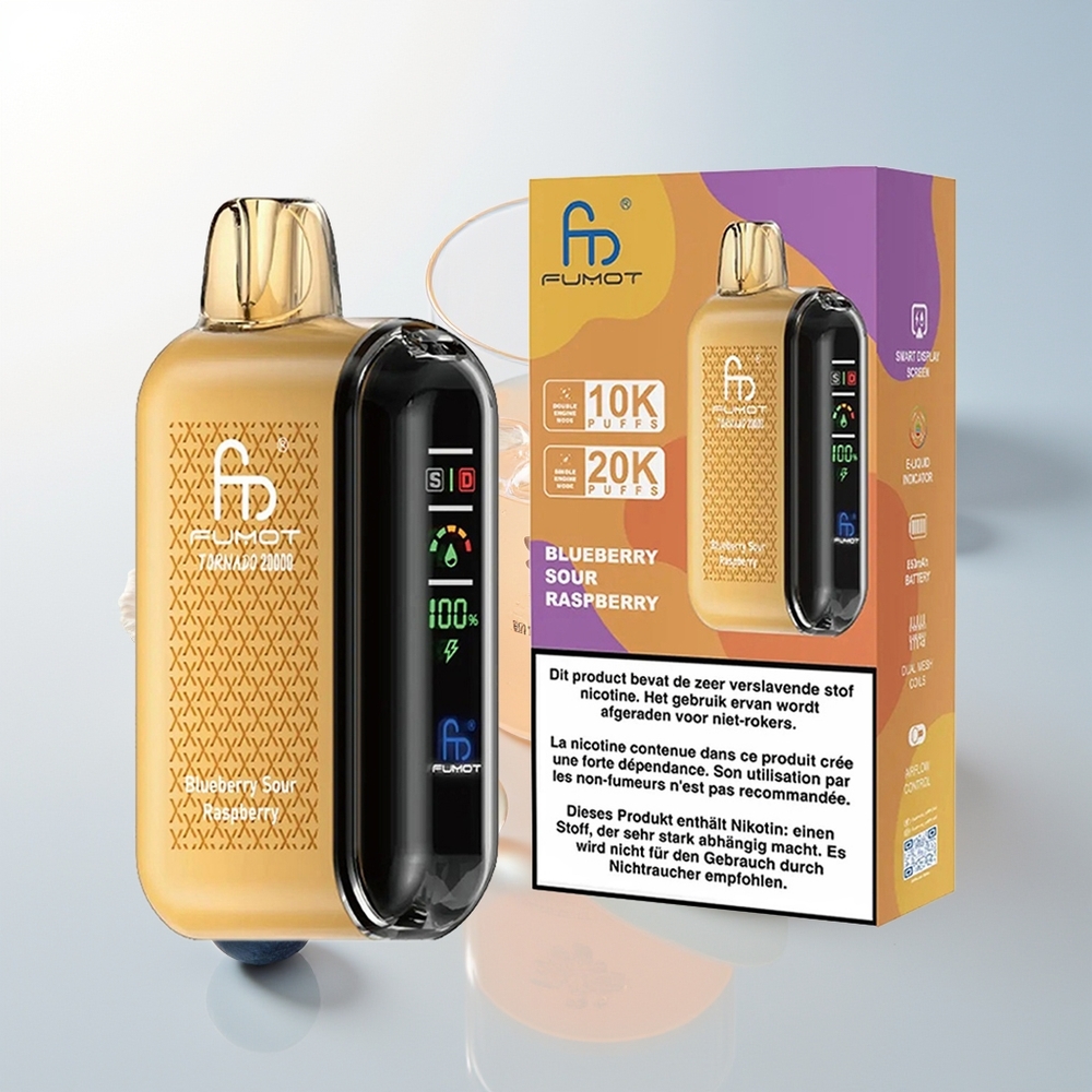 Fumot Tornado 20000 Pufova Borova Jagoda-Kisela Malina Dual Mesh Coil Smart Display