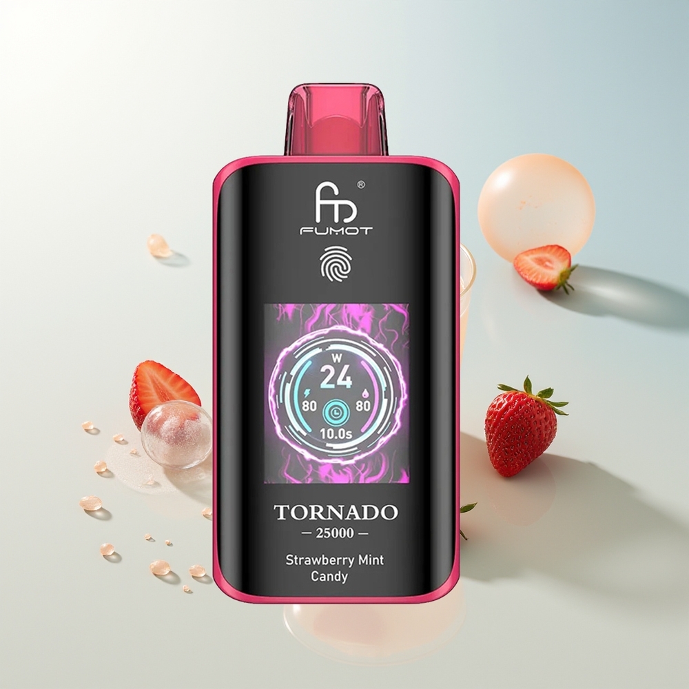 Fumot Tornado 25000 Puffova Jagoda Pepermint Bombona s 20ml Tekućine i 700mAh Baterijom