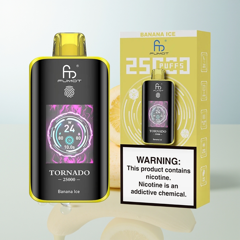 Fumot Tornado 25000 Puffs Bananina Led Rechargeable Battery Type-C Charging