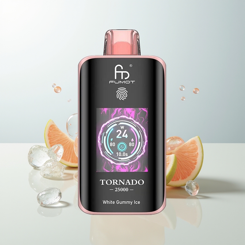 Fumot Tornado 25000 Puffs Bijeli Gumi Led s 20ml Tekućine i 700mAh Baterijom