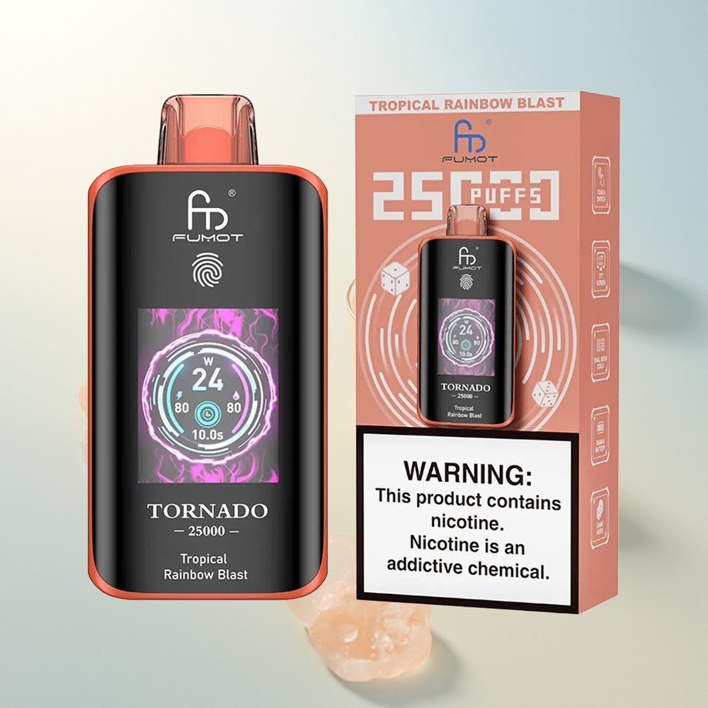 Fumot Tornado 25000 Puffs Tropska Duga Eksplozija s 20ml Tekućine i 700mAh Baterijom