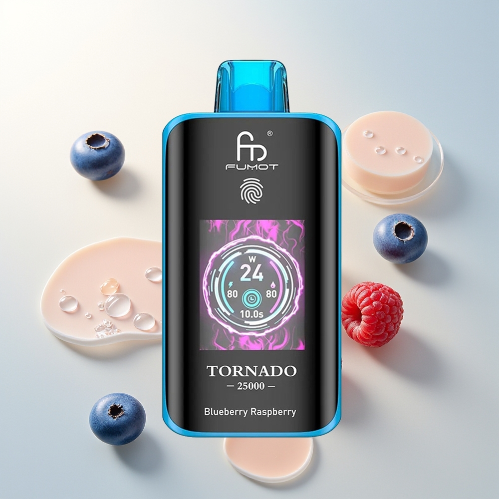 Fumot Tornado 25000 Pufova Borovnica Malina HD Ekran 700mAh Baterija