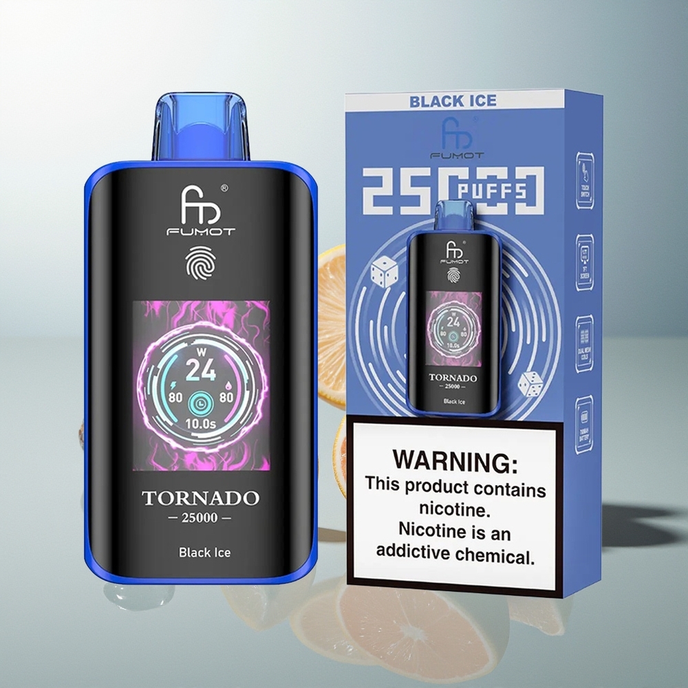 Fumot Tornado 25000 Pufova Crni Led + 20ml + 700mAh