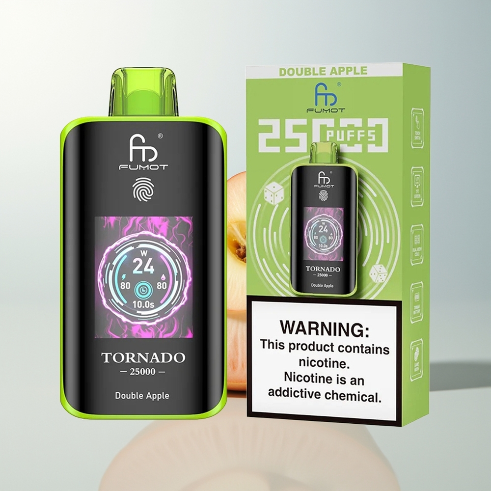 Fumot Tornado 25000 Pufova Dvostruka Jabuka HD Ekran 700mAh Baterija