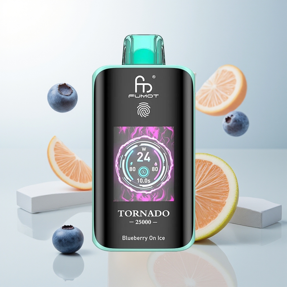 Fumot Tornado 25000 Pufova Plavi Jagoda na ledu s HD Ekranom i Type-C Punjenjem