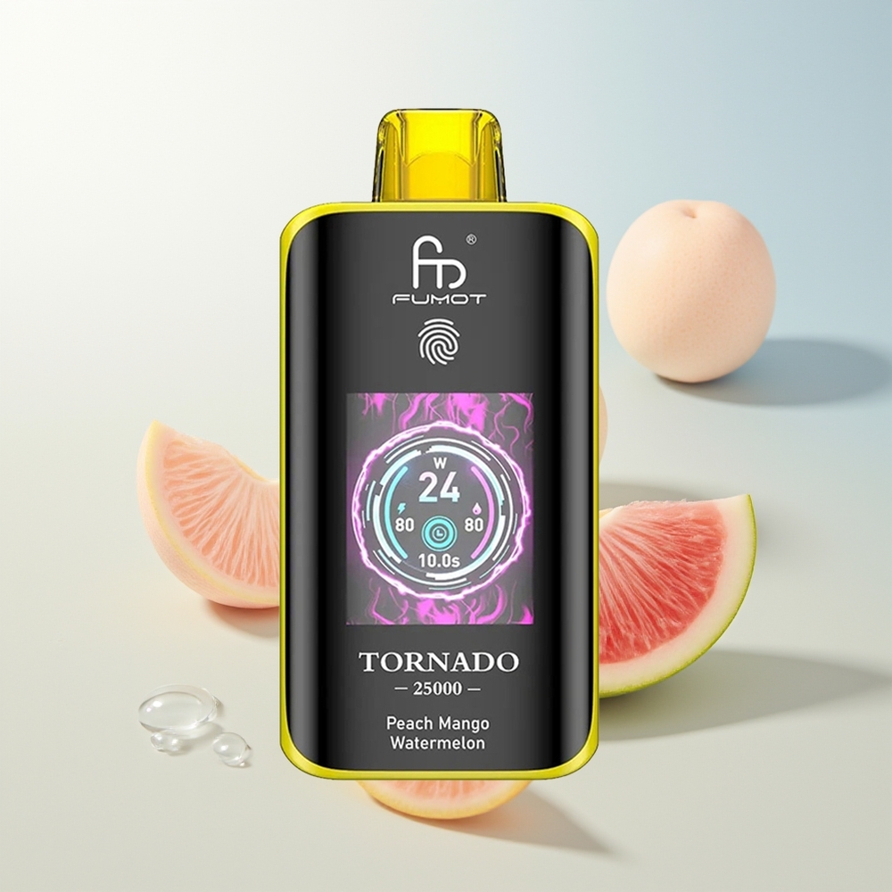 Fumot Tornado 25000 Pusta HD Ekran  700mAh Bresačka Baterija Breskva Mango Lubenica
