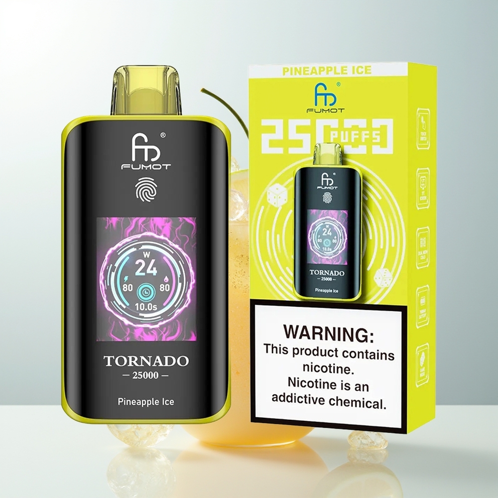 Fumot Tornado 25000 Pusta HD Ekran  Punjenje Type-C Ananas Led