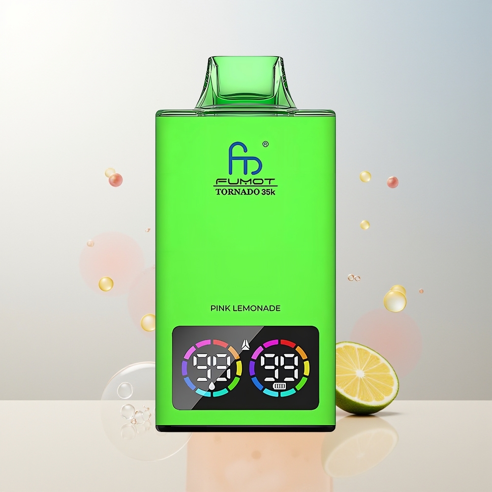 Fumot Tornado 35000 Jednokratna Vape Ružičasti Limunada Dual Mesh Coil 15ml E-juice
