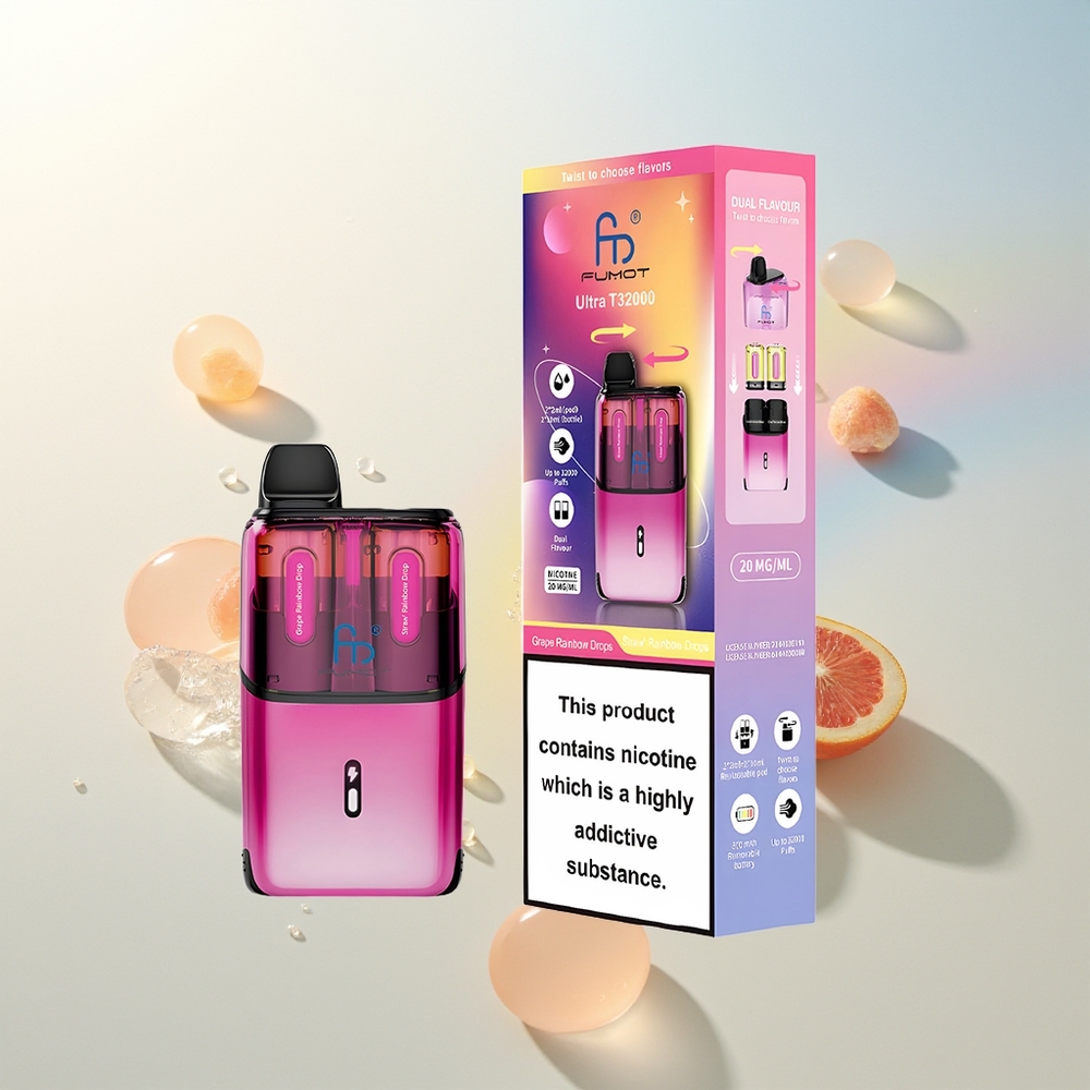 Fumot Ultra T32000 32000 Puhevi Disposalni Vape Grožđe Duga Kapi - Jagoda Duga Kapi 800mAh