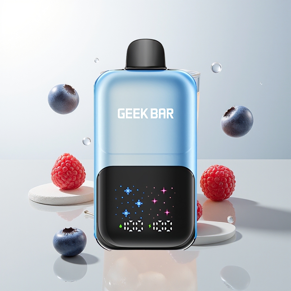 GEEK BAR 2GO 50000 Pufova Borovnica Malina Led Interaktivni Veliki Ekran Dvostruki Spremnici