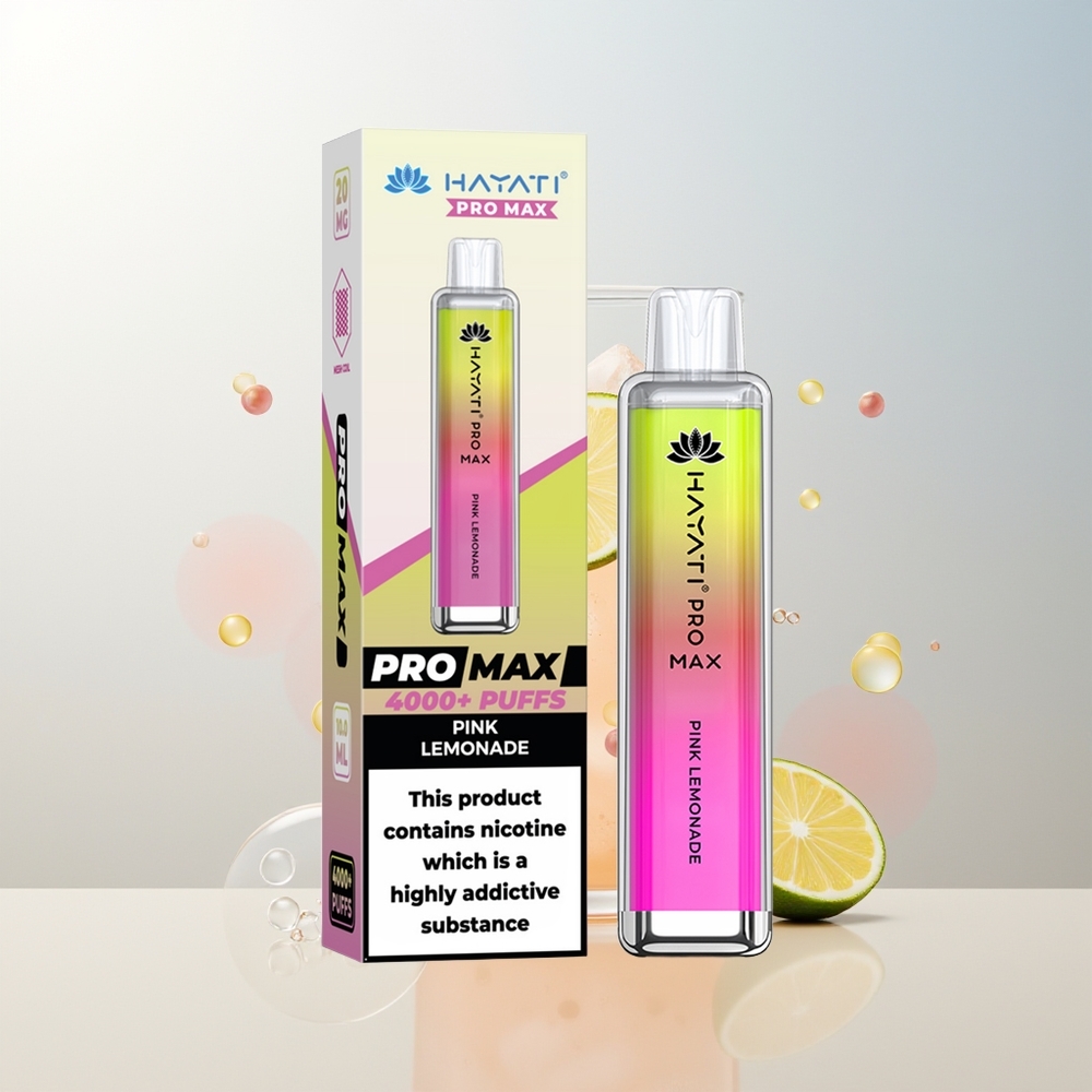 Hayati Pro Max 4000 Puffova Jednokratna Vape Ružičasti Limunada 2 1400mAh