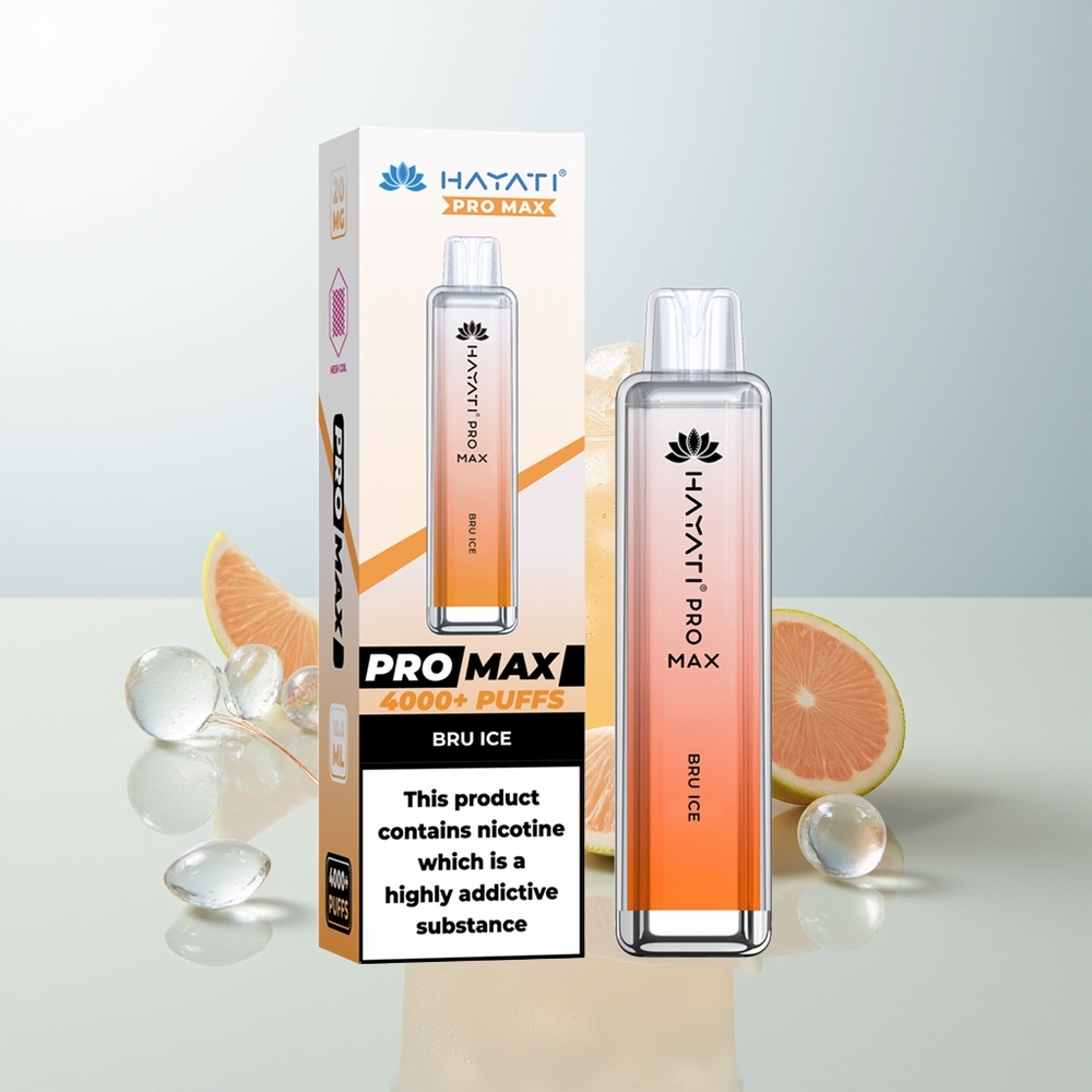 Hayati Pro Max 4000 Puffs Jednokratna Vape Bru Led (Bru Ice) Dual 11 Ohm Mesh Coil