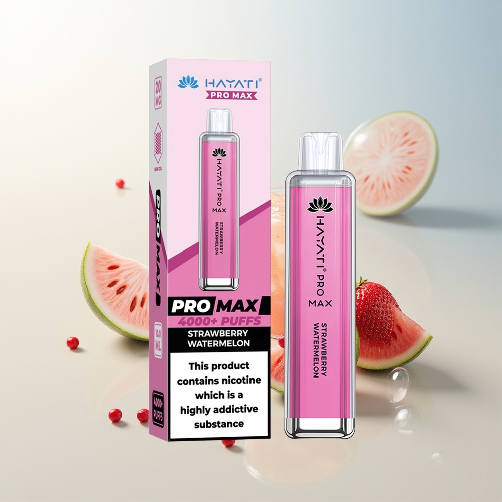 Hayati Pro Max 4000 Puffs Jednokratna Vape Jagoda Lubenica Dual 11 Ohm Mesh 1400mAh