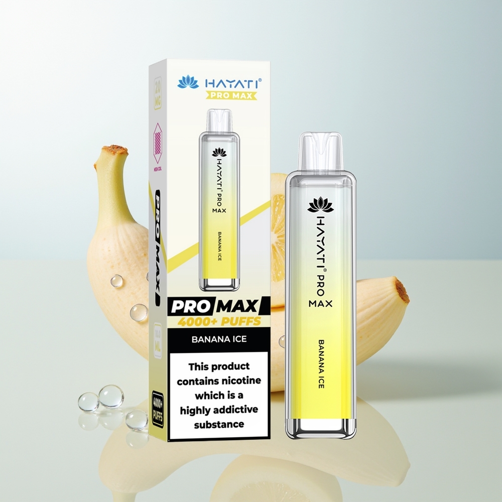 Hayati Pro Max 4000 Pufova Dispozabilna Vape Banan Led + 5 Nikotina + 1400mAh Baterija