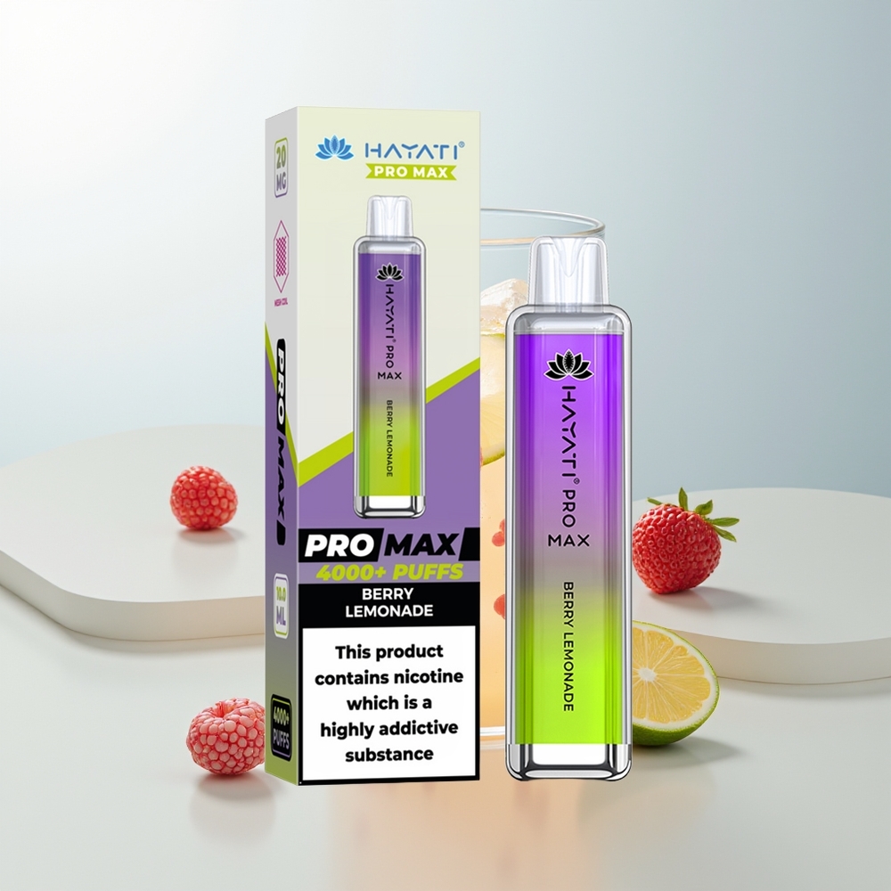 Hayati Pro Max 4000 Pufova Jednokratna Vape Bobica Limunada Dual 11 Ohm Mesh Coil Rechargeable
