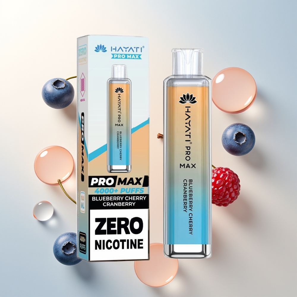 Hayati Pro Max 4000 Pufova Jednokratna Vape Borovnica Trešnja Dual 11 Ohm Mesh Coil 1400mAh Baterija