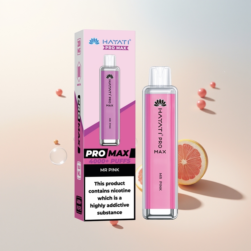 Hayati Pro Max 4000 Pufova Jednokratna Vape Gospodin Ružičasti Dual 11 Ohm Mesh Coil Rechargeable Battery