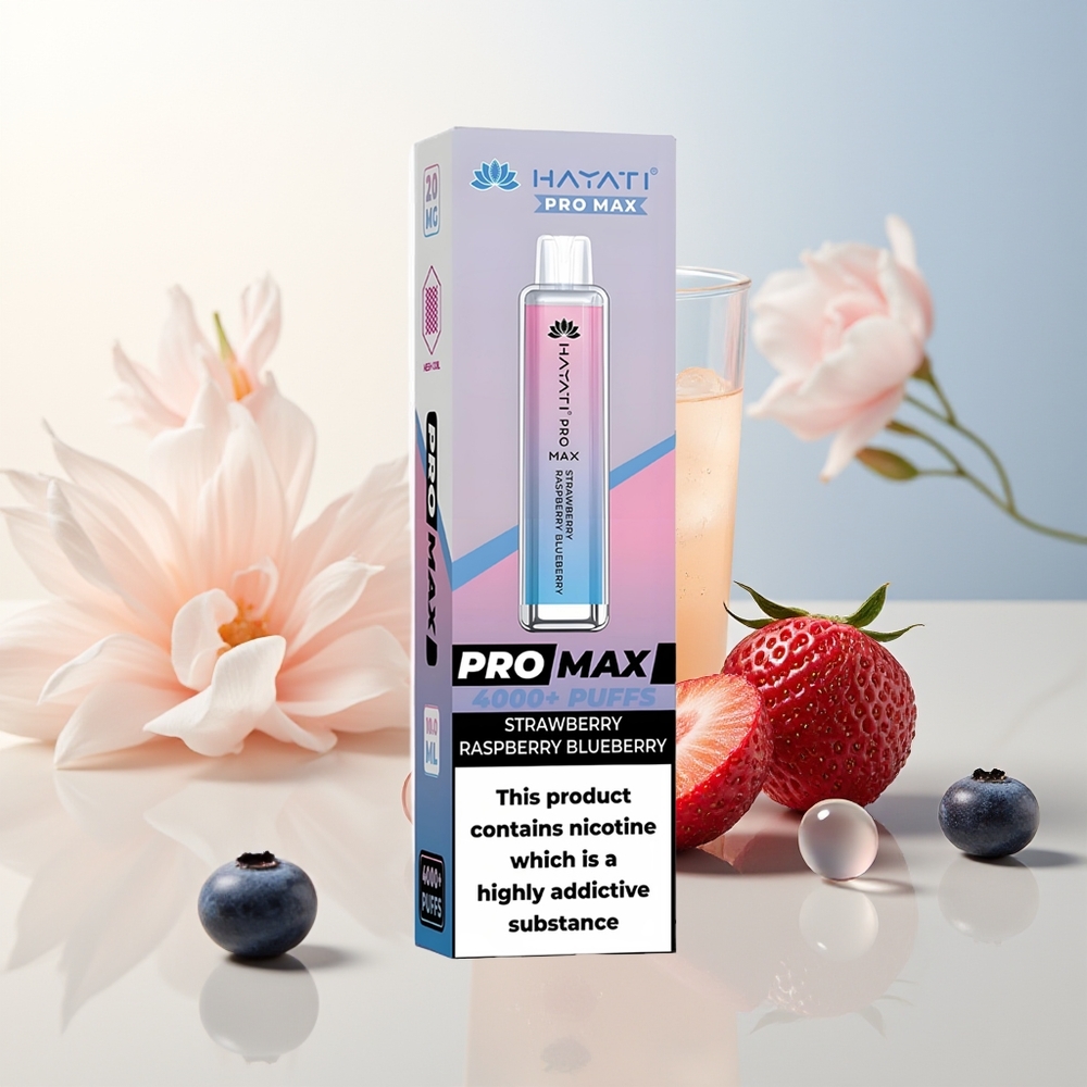 Hayati Pro Max 4000 Pufova Jednokratna Vape Jagoda Malina Borovnica + 5 Nicotine + 1400mAh Baterija