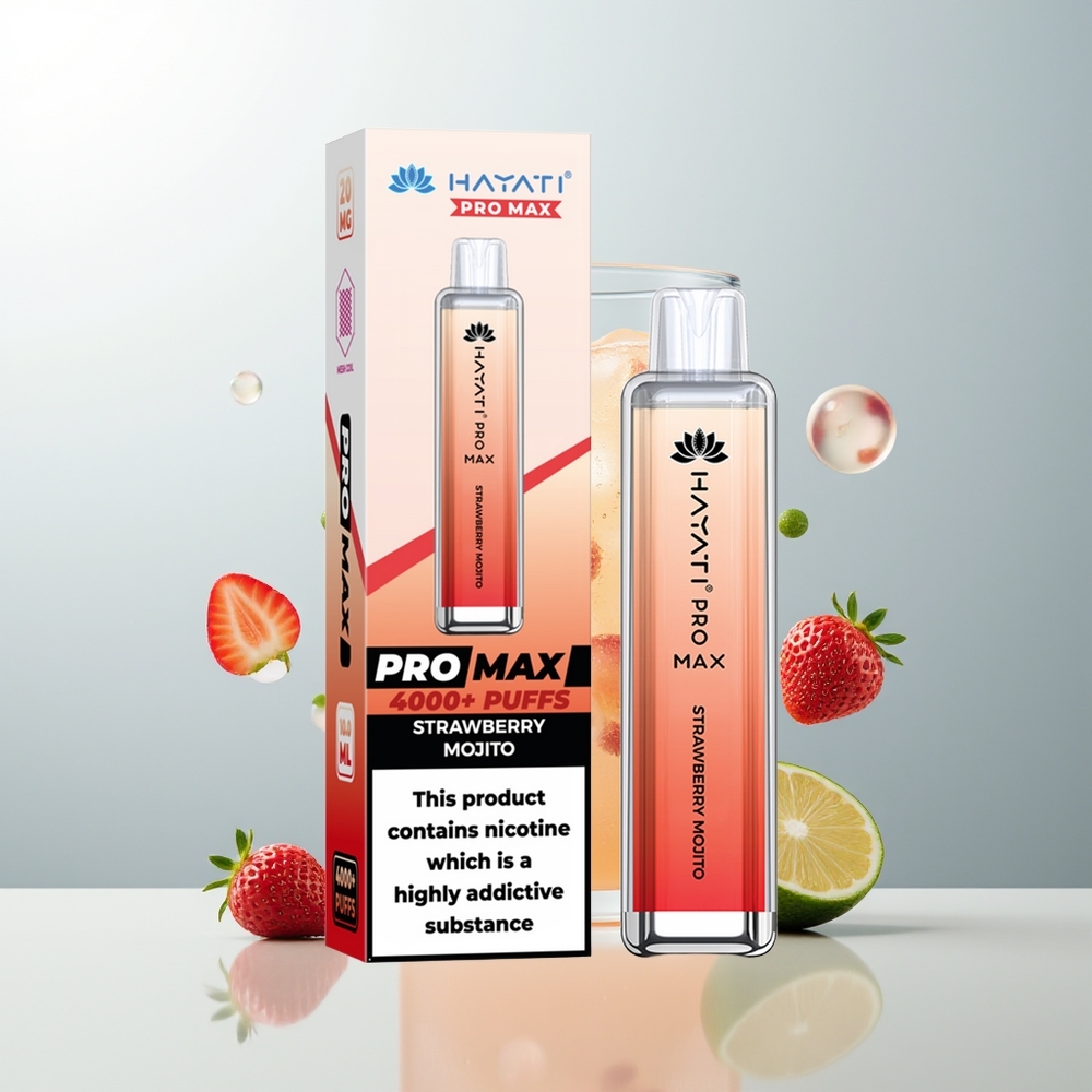 Hayati Pro Max 4000 Pufova Jednokratna Vape Jagoda Mojito 5 Nikotina 1400mAh Baterija
