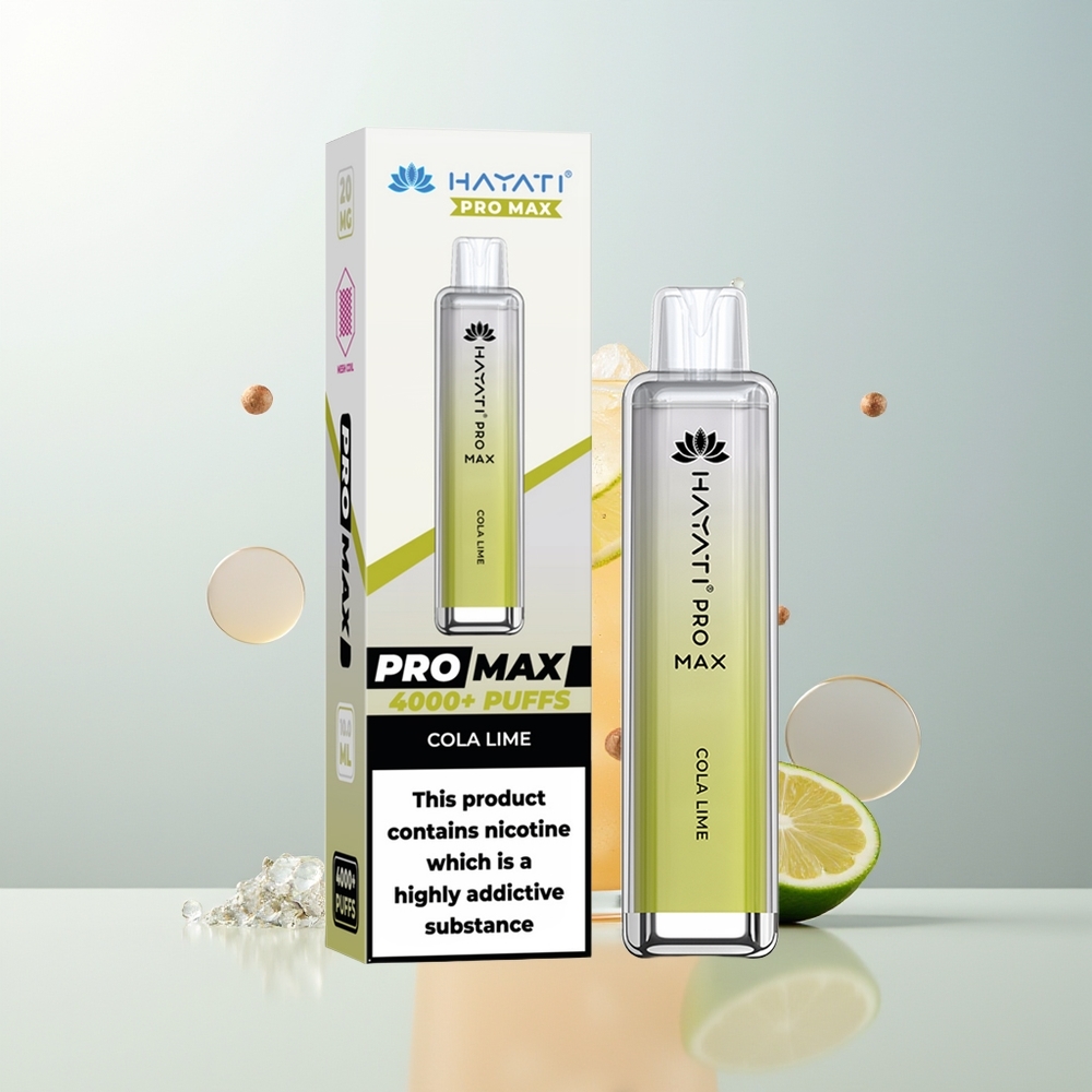 Hayati Pro Max 4000 Pufova Jednokratna Vape Kola Limeta Dual 11 Ohm Mesh Coil