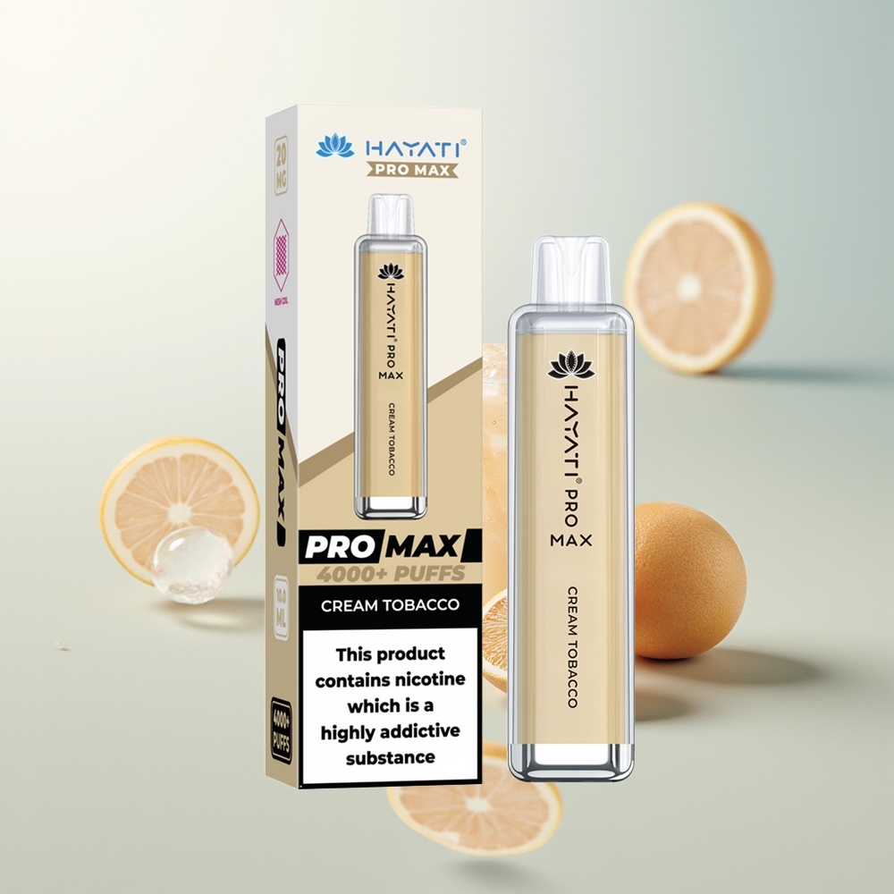 Hayati Pro Max 4000 Pufova Jednokratna Vape Kremasti Duhan + Dual 11 Ohm Mesh Coil