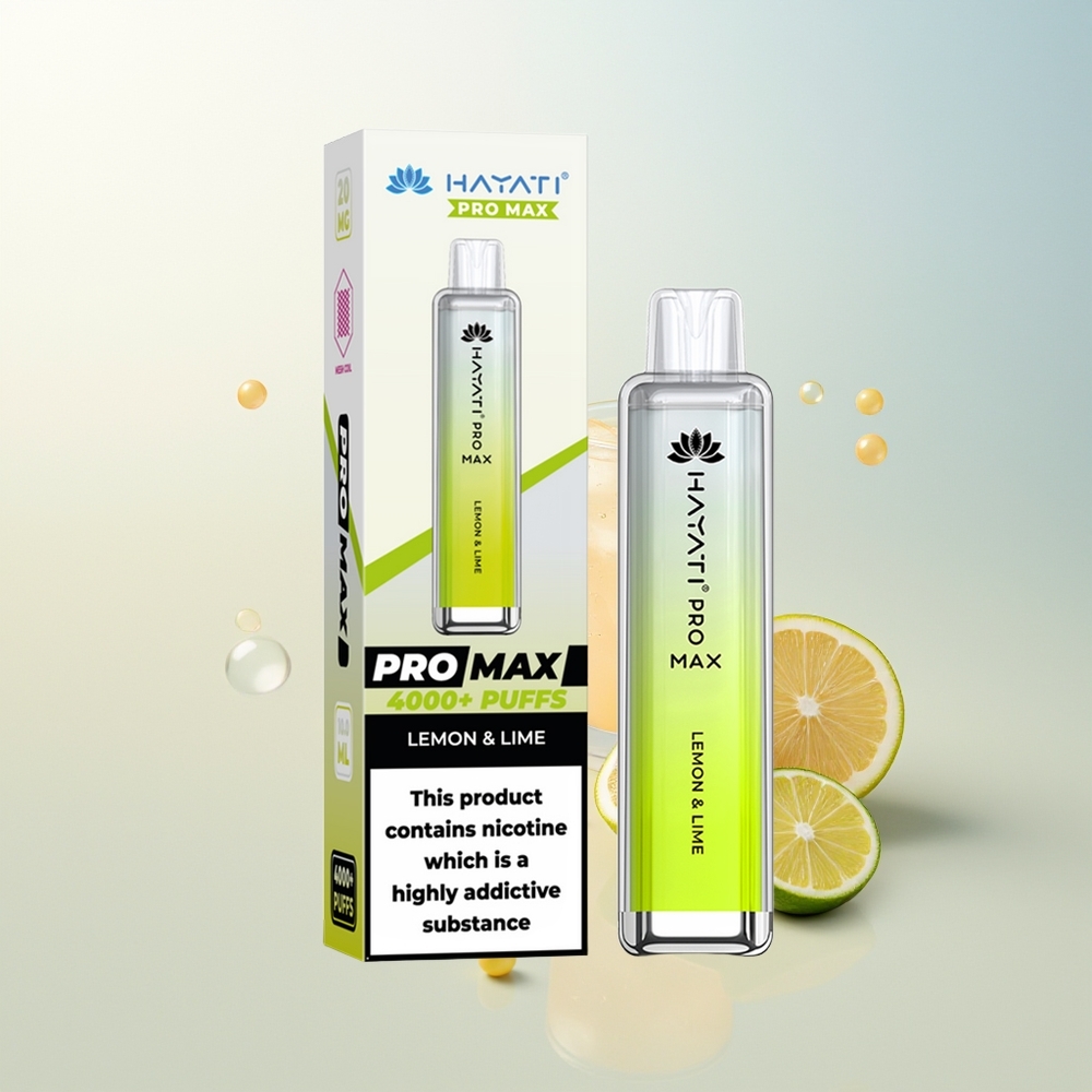 Hayati Pro Max 4000 Pufova Jednokratna Vape Limun  Limeta Dual 11 Ohm Mesh Coil Rechargeable Battery