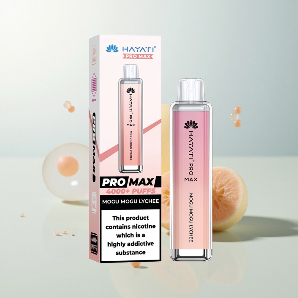 Hayati Pro Max 4000 Pufova Jednokratna Vape Mogu Mogu Liči Dual 11 Ohm Mesh Coil Rechargeable