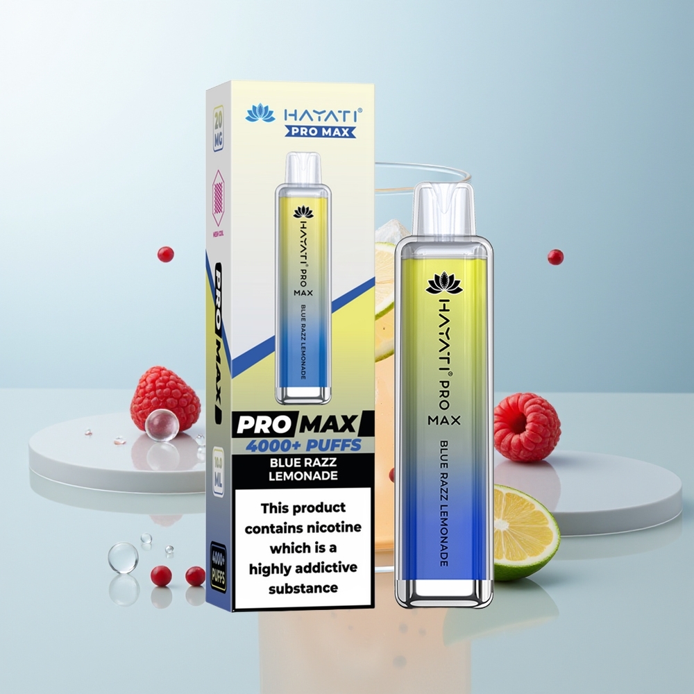 Hayati Pro Max 4000 Pufova Jednokratna Vape Plava Malina Limunada s 5 Nikotina i 1400mAh Baterijom