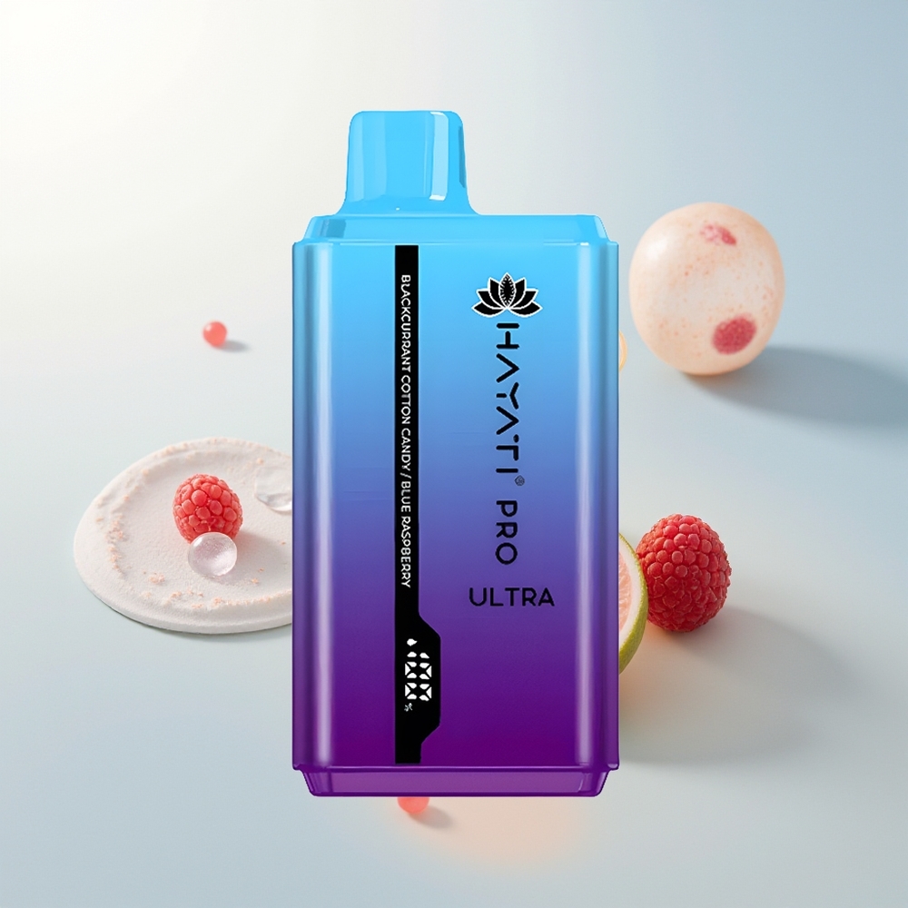 Hayati Pro Ultra 15000 Puffs Blackcurrant-Borovnica Cotton Candy-Šećerna vuna Blue Raspberry-Plava malina 850mAh 2 12ml