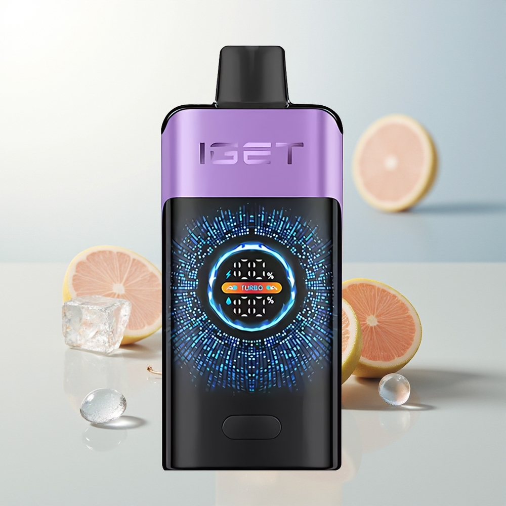 IGET ONE 12000 Puffova Jednokratna Vape Grožđe Led + Veliki Zakrivljeni Zaslon u Boji i 2700 mAh Baterija