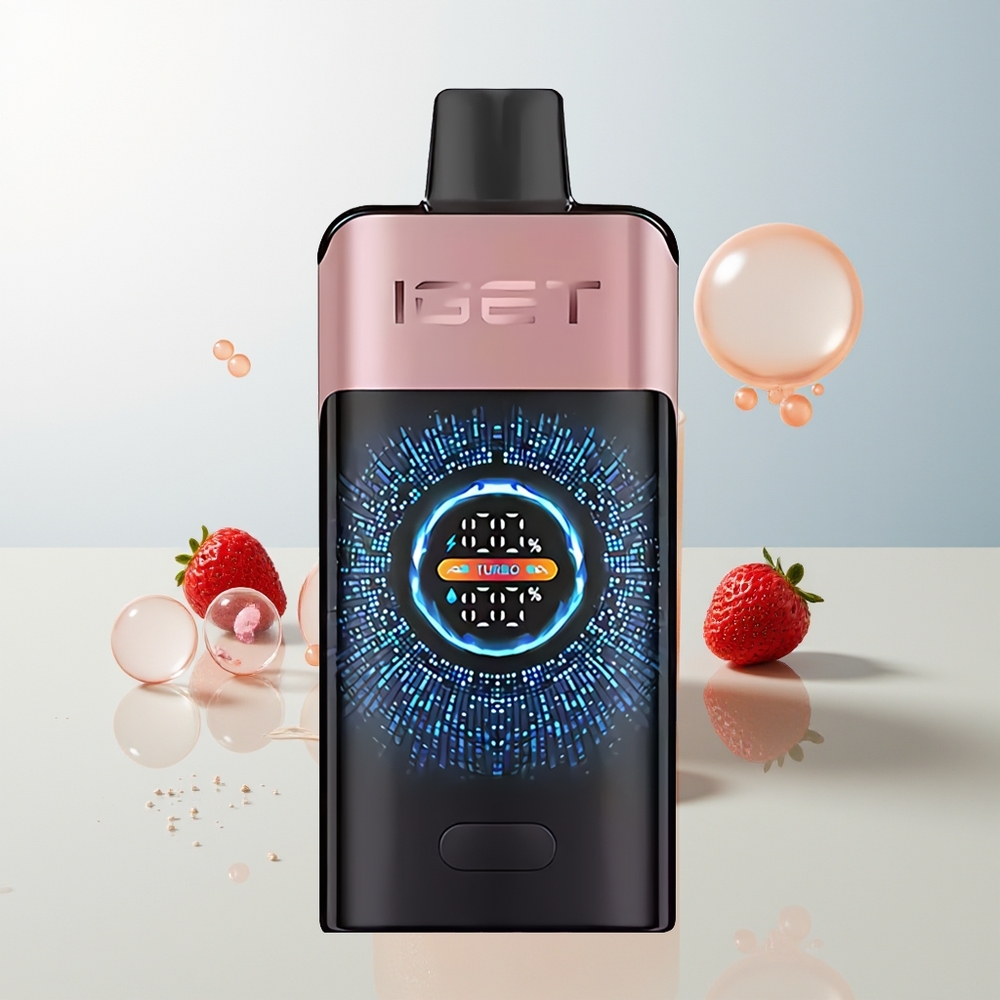 IGET ONE 12000 Puffova Jednokratna Vape Jagoda s Velikim Zakrivljenim Zaslonom u Boji i 2700 mAh Baterijom