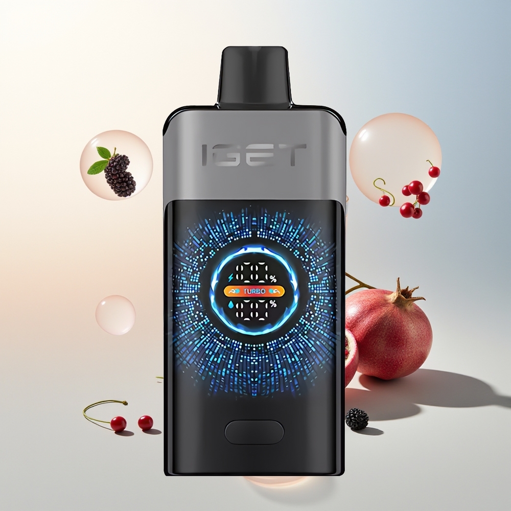 IGET ONE 12000 Puffova Jednokratna Vape Kupina Trešnja Nar 2700 mAh Veliki Zakrivljeni Zaslon u Boji
