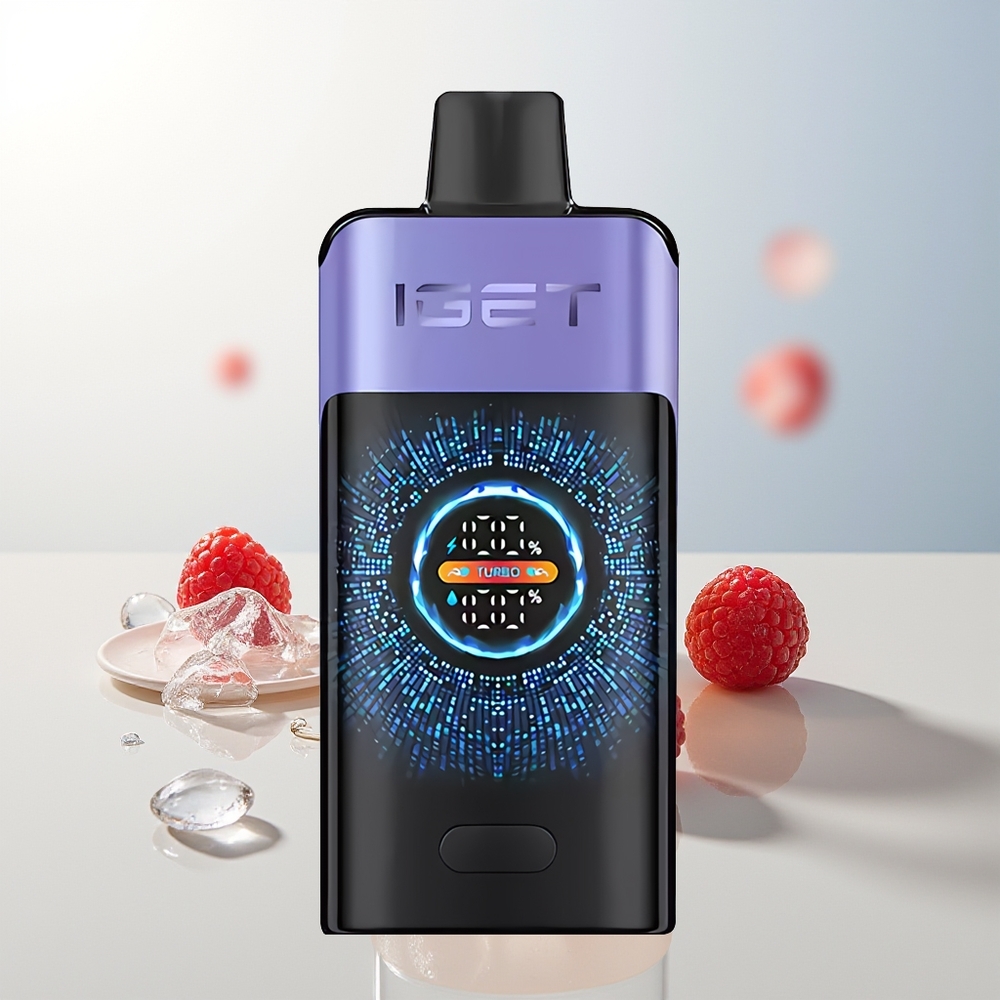 IGET ONE 12000 Puffs Jednokratna Vapa Malina Grožđe Led LCD ekran i 2700 mAh Baterija